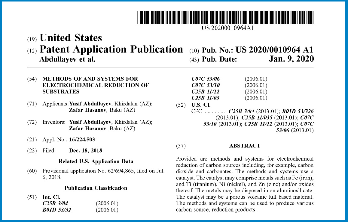 BMU aliminin yeni ixtirası ABŞ-da patent alıb