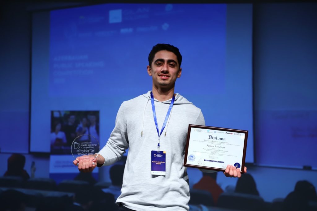 BEU student holds first place at Azerbaijan Public Speaking Competition