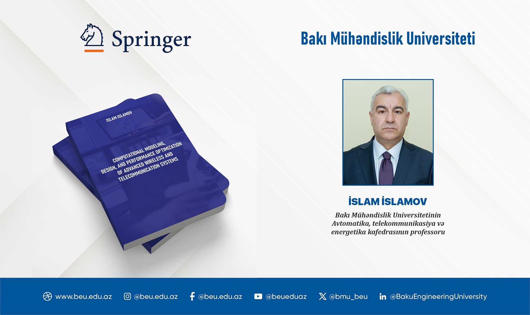 BMU professorunun monoqrafiyası “Springer” nəşriyyatında nəşr olunacaq