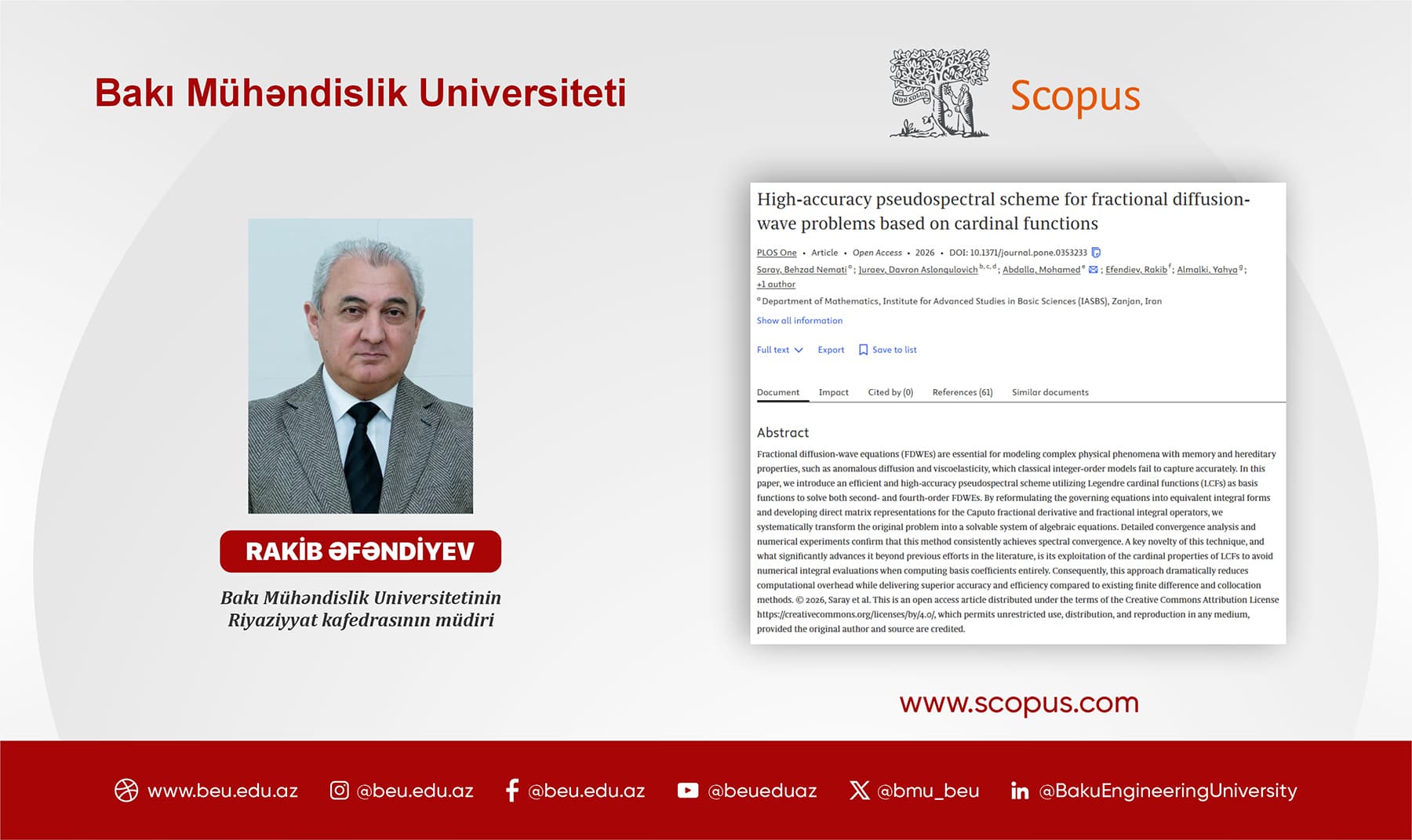 BMU aliminin araşdırması Q1 kateqoriyalı “PLOS ONE” jurnalında