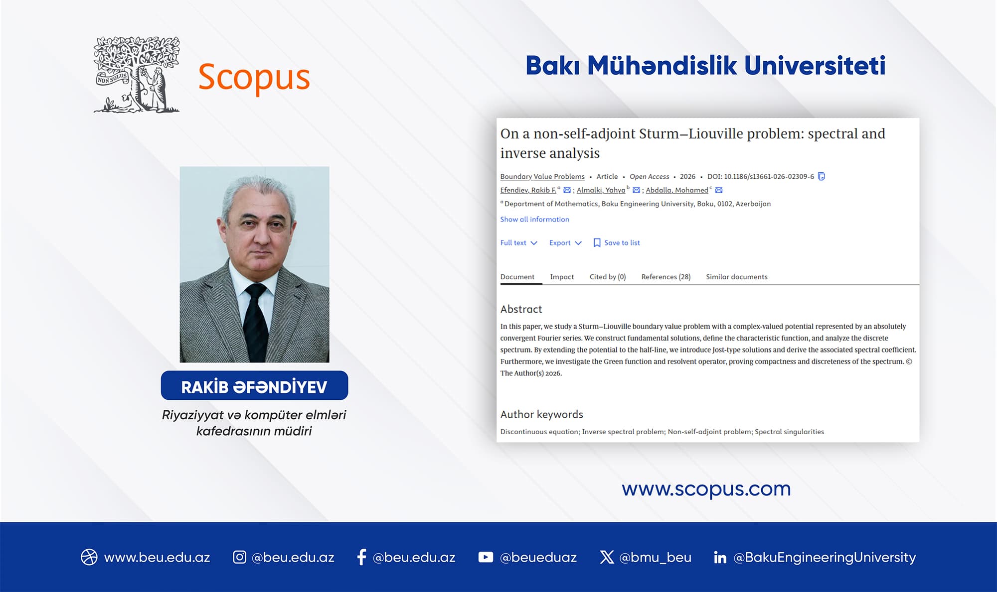 BEU Scholar's Article Published in Q1 Category International Journal