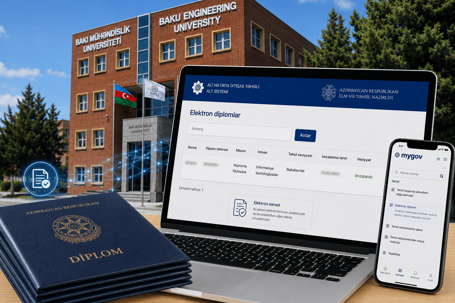 Signing of Electronic Diplomas at Bachelor's Degree Completed at Baku Engineering University (BEU)
