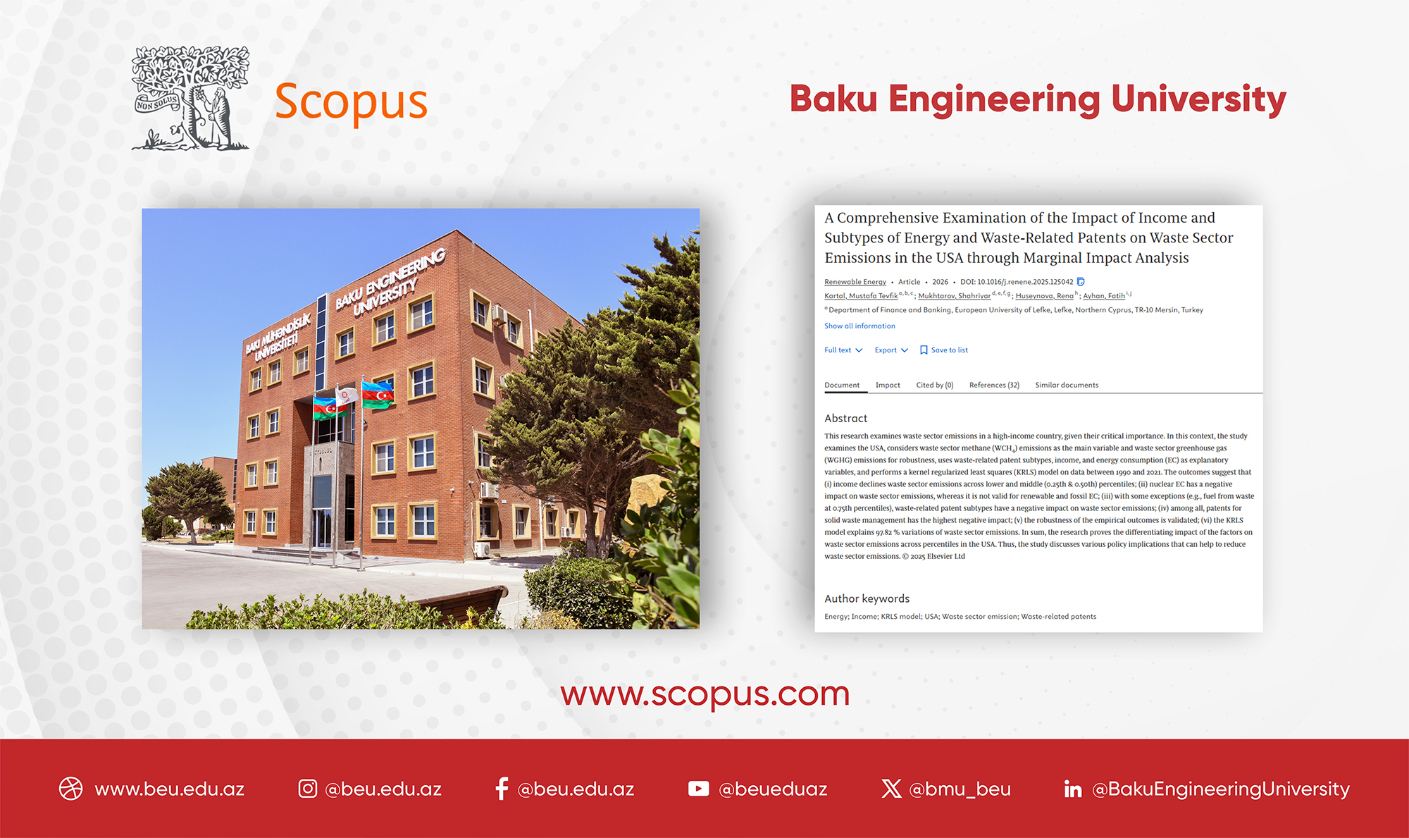 BMU əməkdaşının məqaləsi Q1 kateqoriyalı beynəlxalq elmi jurnalda dərc olunub