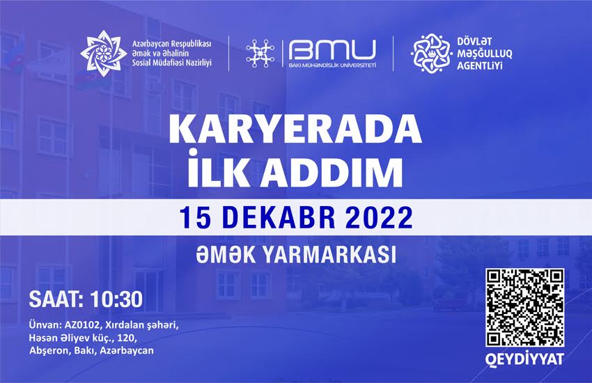 BMU və Dövlət Məşğulluq Agentliyinin birgə təşkilatçılığı ilə “Karyerada ilk addım” adı altında əmək yarmarkası keçiriləcək