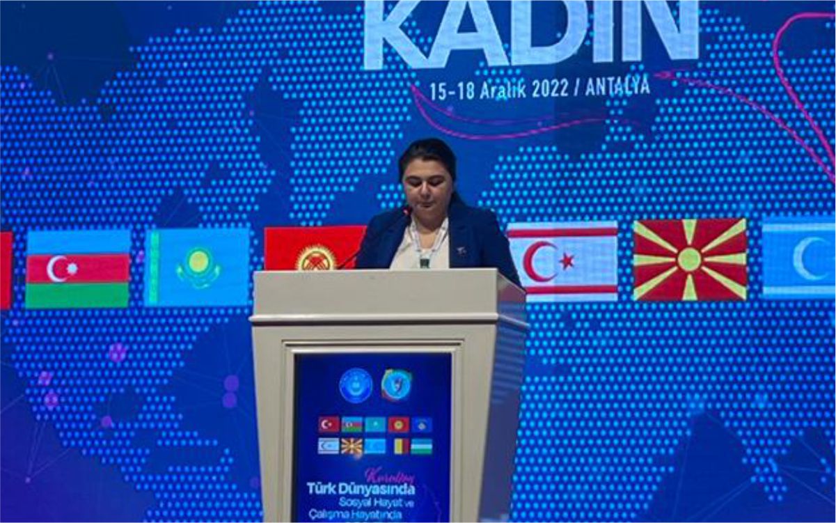 Chairperson of BEU STUC takes the floor at congress attended by women from Turkic speaking countries in Antalya