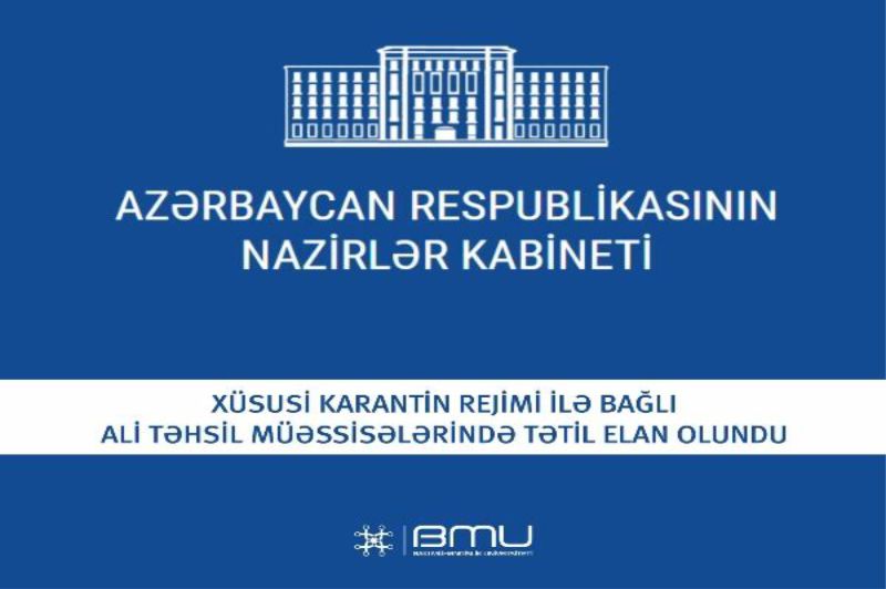 Xüsusi karantin rejimi ilə bağlı ali təhsil müəssisələrində tətil elan olundu